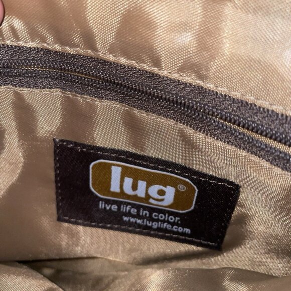 LUG Brown Quilted Travel Casual Adjustable Somersault Crossbody Bag Purse - Picture 8 of 10